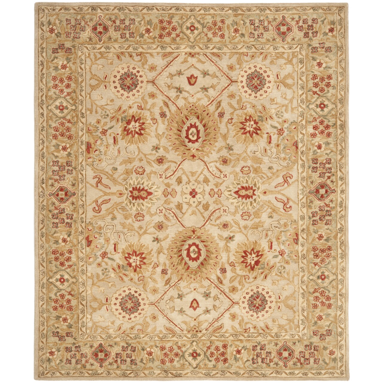 Safavieh Anatolia An516B Handmade Grey Beige / Sage Rug Hand Tufted Rug